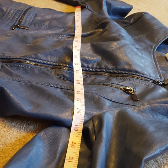 Women's Alfani smoke blue Moto jacket size M - Picture 6 of 8